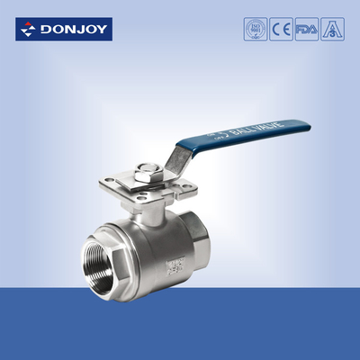 FDA / ISO SS304 Two Peice Ball valve With  Female Thread Connection
