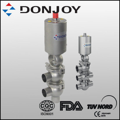 1" - 4" 304 316 pneumatic reversing seat valve with three seats and positioner IL-TOP