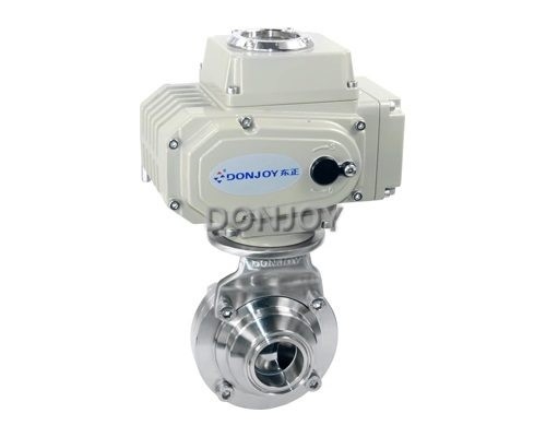DN50 Horizontal Actuator Pneumatic  butterfly ball valve  with clamped connection