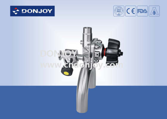 4 Inch SS 316L Manual Multi port Sanitary Diaphragm Valve U - B Tee Type with Sample valve