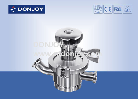 Radial Sanitary Diaphragm Valve Stainless Steel Manual T Type Tank Bottom