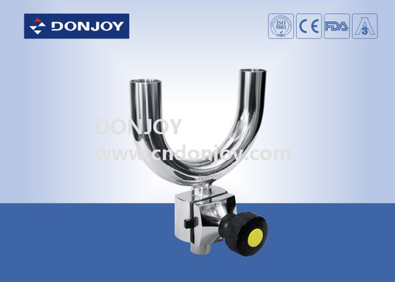 4 Inch SS 316L Manual Multi port Sanitary Diaphragm Valve U - B Tee Type with Sample valve