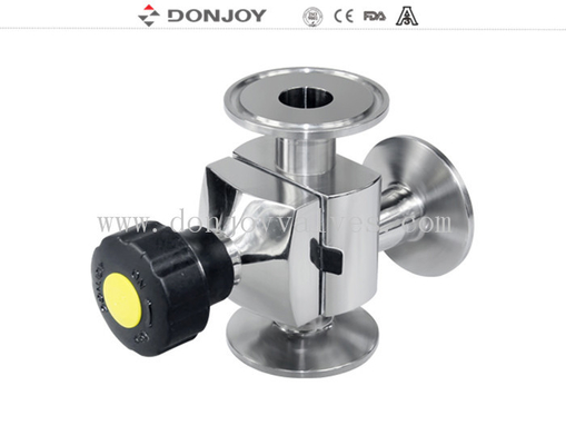 SS316L 1/4" Mini  Three - way Sanitary Diaphragm Valve , clamp Connection
