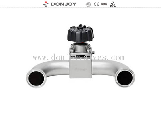 4 Inch SS 316L Manual Multi port Sanitary Diaphragm Valve U - B Tee Type with Sample valve