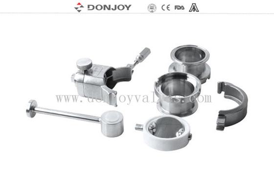 Sanitary grade manual butterfly valve multi position handle for regulating flow