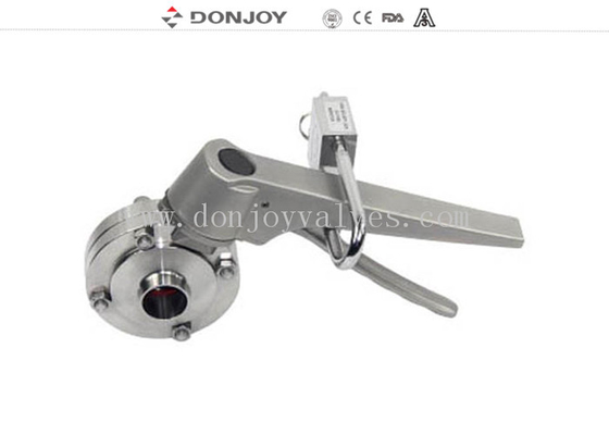 Manual Thread sanitary Butterfly Valve with stainless steel multi-position handle