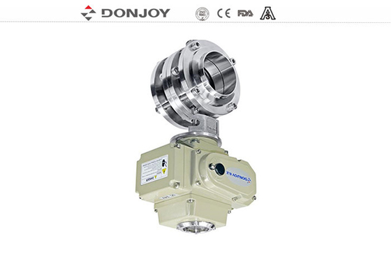 Stainless Steel Sanitary Level Butterfly Valves Ball Type With on/off Electic Actuator